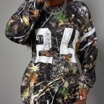 Robe T-Shirt Oversize Camouflage & Numéro 24