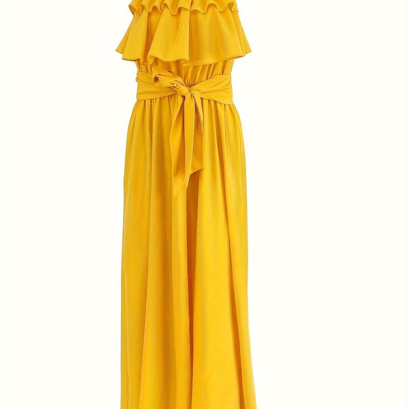 Robe Camisole Sans Manches À Volants