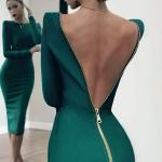 Robe longue élégante à manches longues pour femme